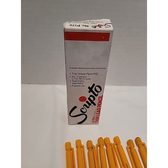 Scripto Refillable Pencil #2 Mechanical Pencils 0.7mm 8 Pencils  4 Erraser Box - Picture 10 of 16